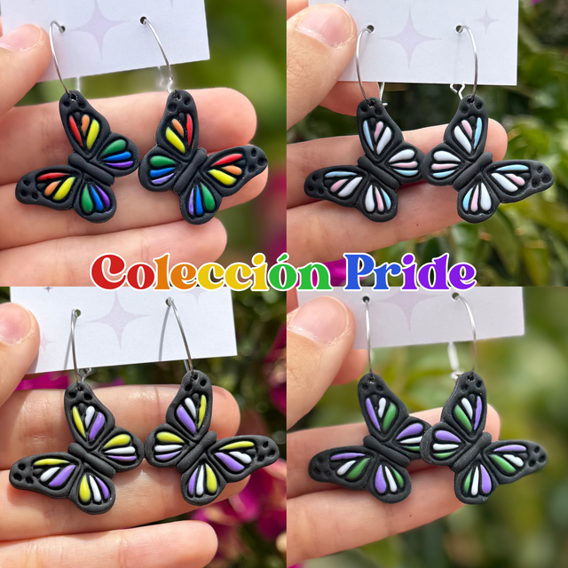 Pendientes y collar mariposas PRIDE | SOLIDARIOS
