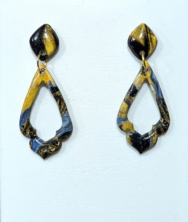 Boucles d'oreilles Black and gold