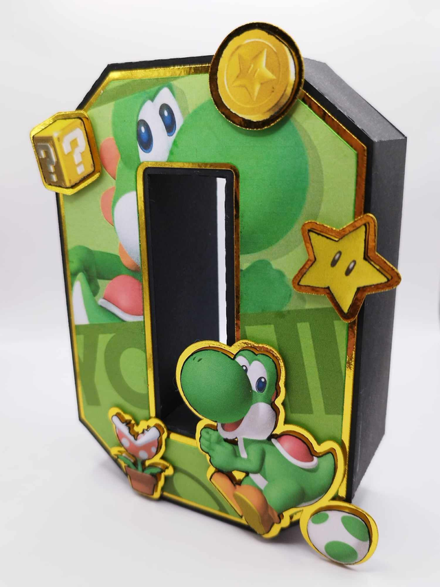 Lettre initiale 3D thème "Mario Bros" (Yoshi)