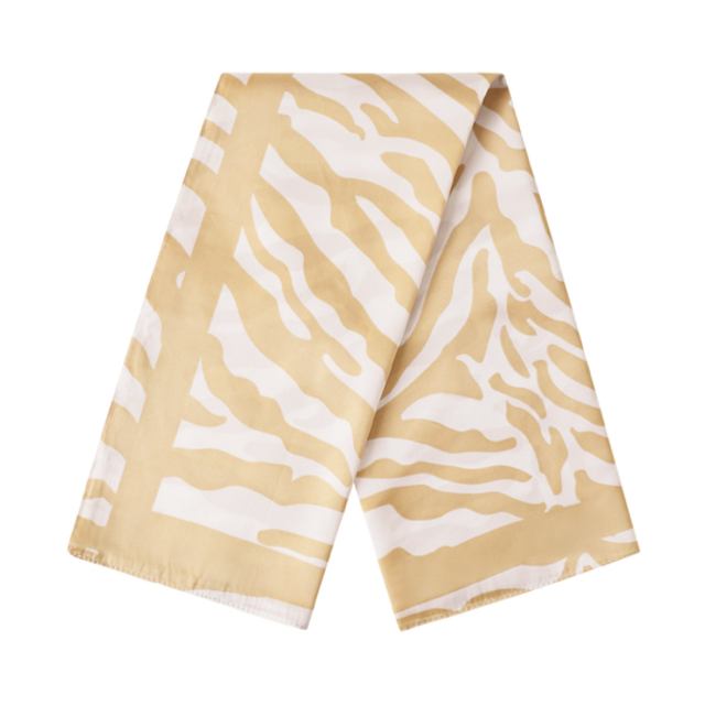 Sjaal vierkant beige zebra
