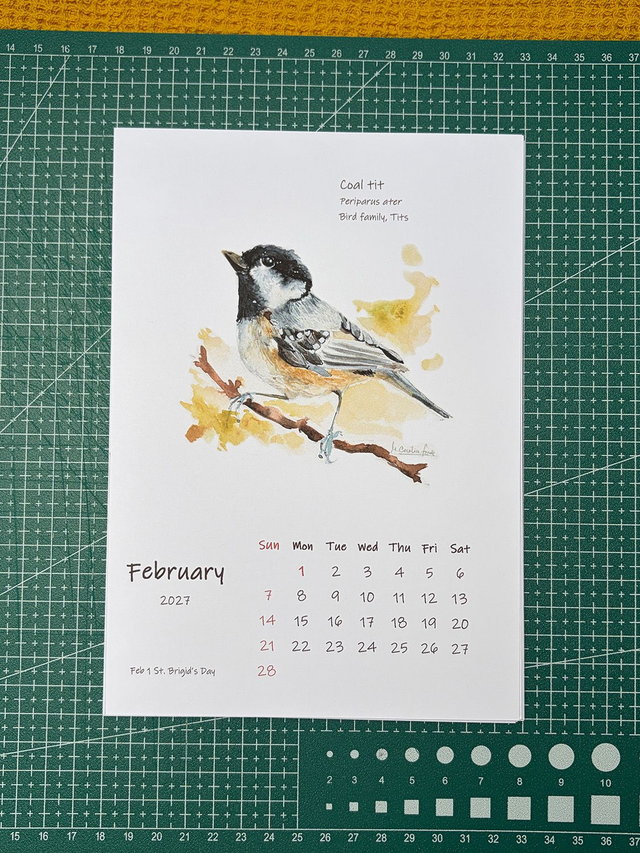 Calendar 2027 A year of Garden Birds_white paper