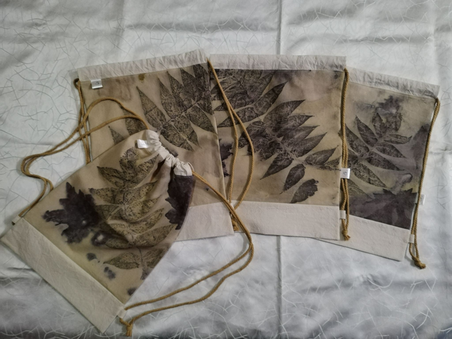 Tornazsák, gymbag (ecoprint)