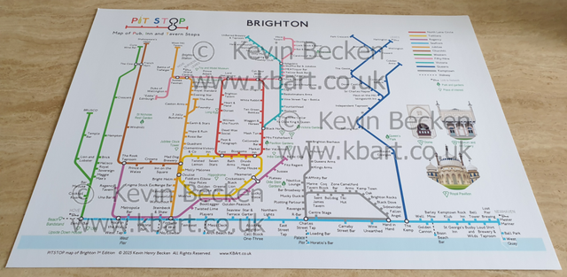 Brighton PITSTOP map of Pubs, Inns and Taverns