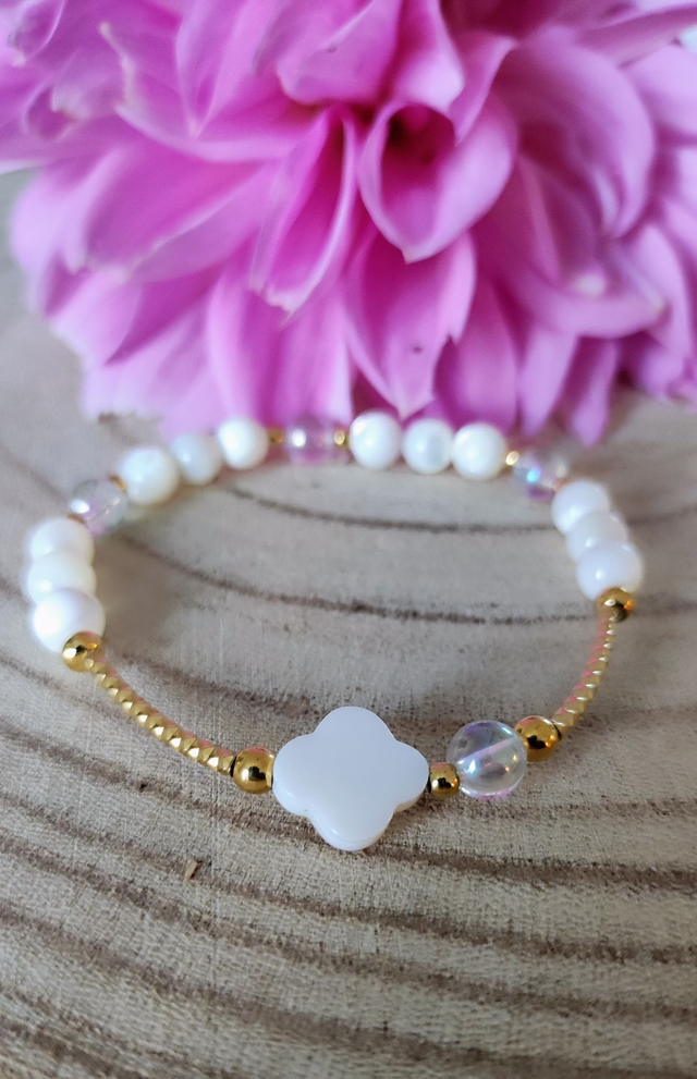 Bracelet "Puissance Vibratoire" Nacre Perle