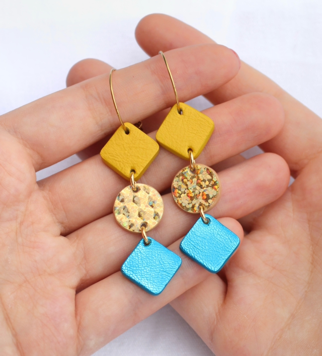 Gemma • jaune, doré, turquoise métallisé