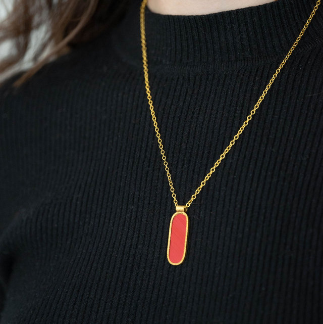 Pendentif Sigilla - Doré, rouge