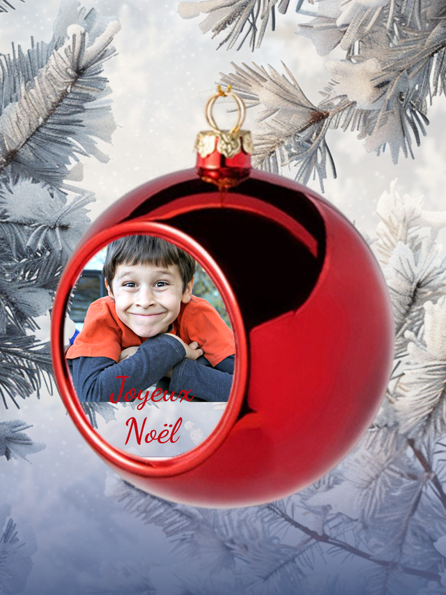 BOULE DE NOEL PERSONNALISABLE ROUGE
