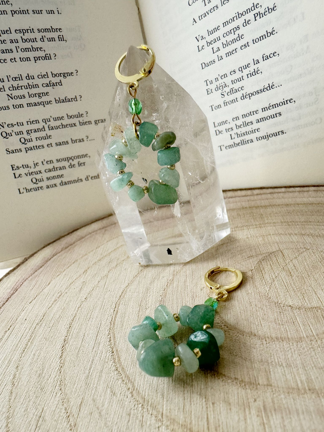  Boucles d'oreilles Forêt d'Aventurine