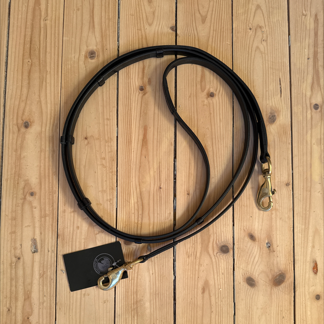 Zügel Alda Leder Karabiner messingfarben