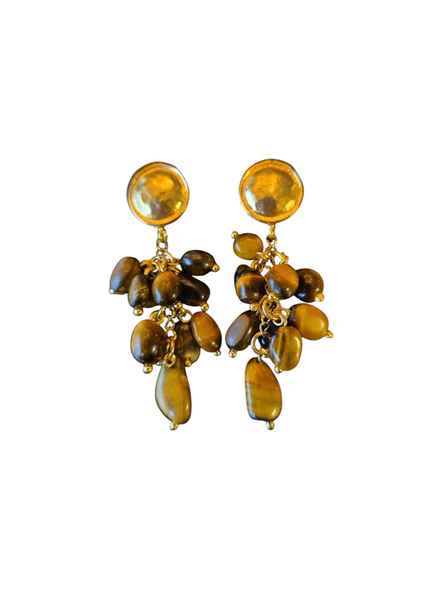 Boucles d&#039;oreilles Mina œil de tigre