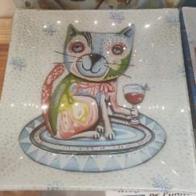 Assiette Cat Wine 