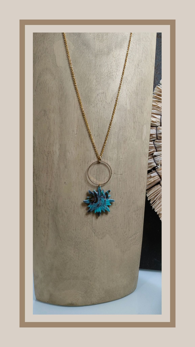 Collier faux turquoise soleil 
