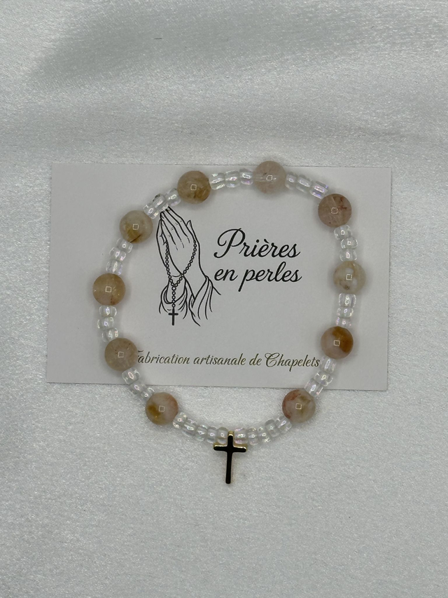 Dizainier artisanal aux tons miel – Croix dorée