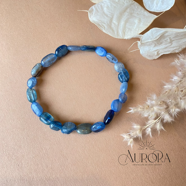 Kyanit Disthen Nugget Armband  6x8mm