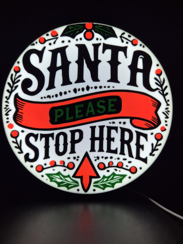 Santa stop here 3d printed lightbox