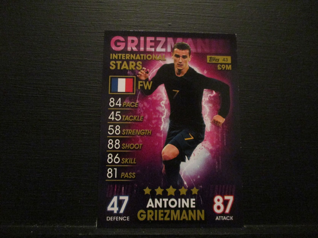 Antoine Griezmann - International Stars Match Attax 101 Original Trading Card