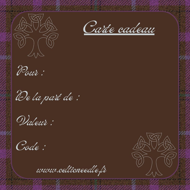 Carte cadeau celtique physique