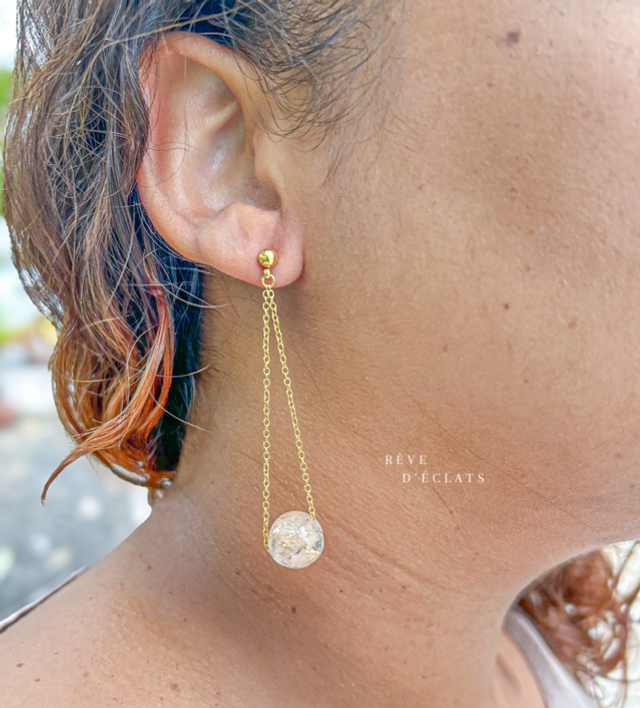 Boucles d'oreilles - Fleurs de gypsophile