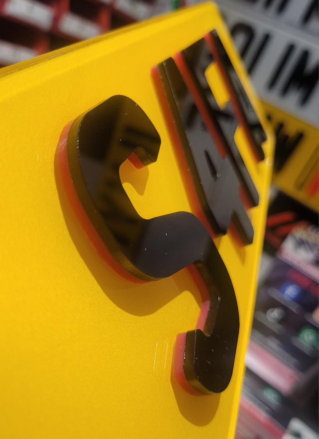 6mm Pink & Black 4D Laser Cut