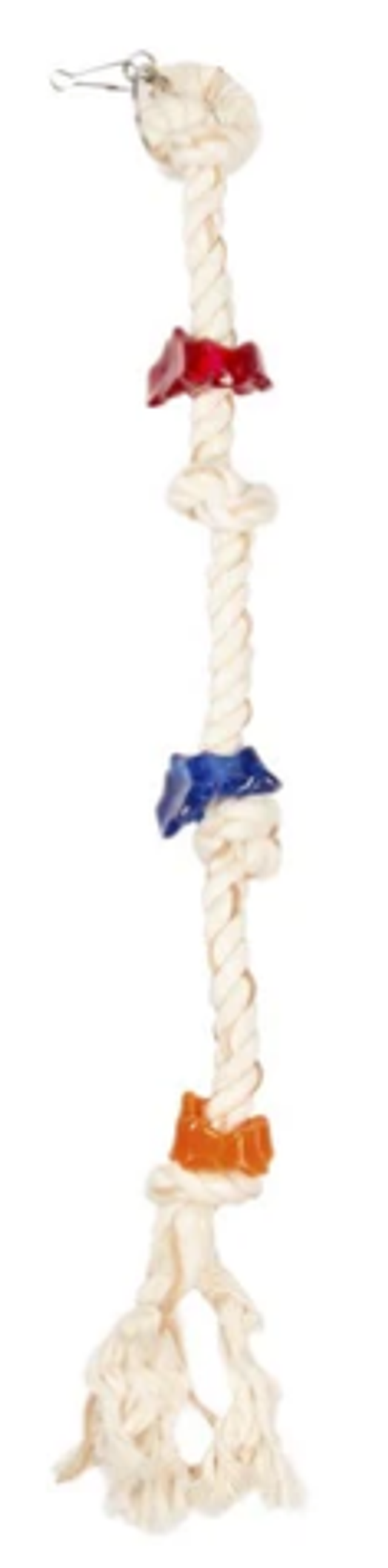 Cotton rope toy with acrylic beads