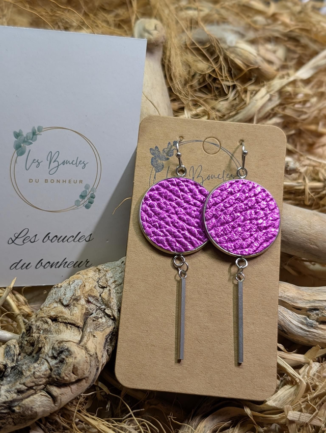 Boucles d'oreilles création variée rose cv013