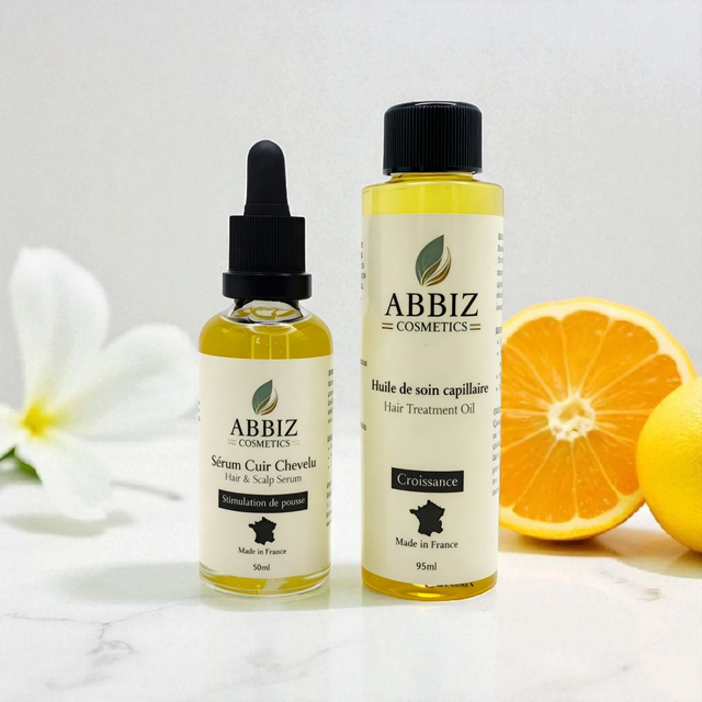 Coffret La Chevelure de Rêve  – Sérum Cuir Chevelu + Huile Capillaire – Pousse, Force & Brillance