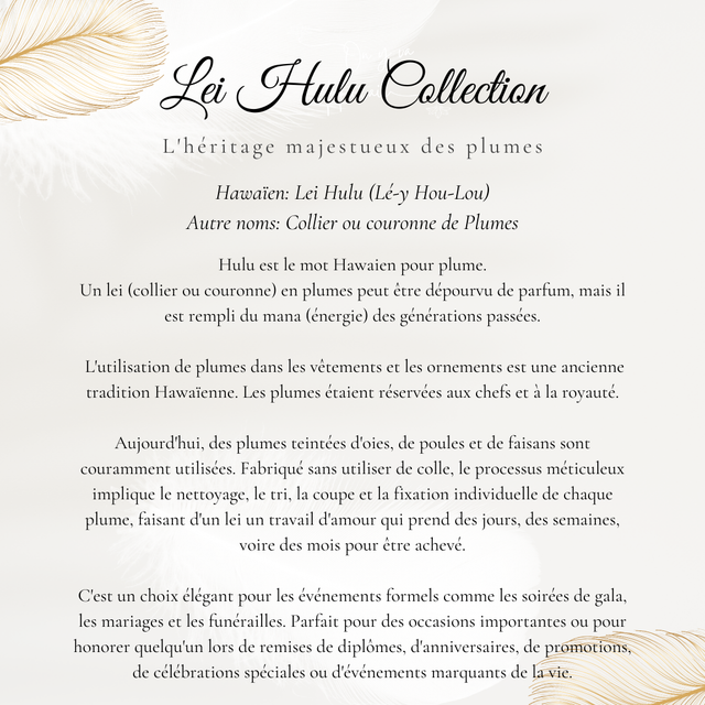 Lei Hulu / Collier en plume /Feather Lei - Kamoe