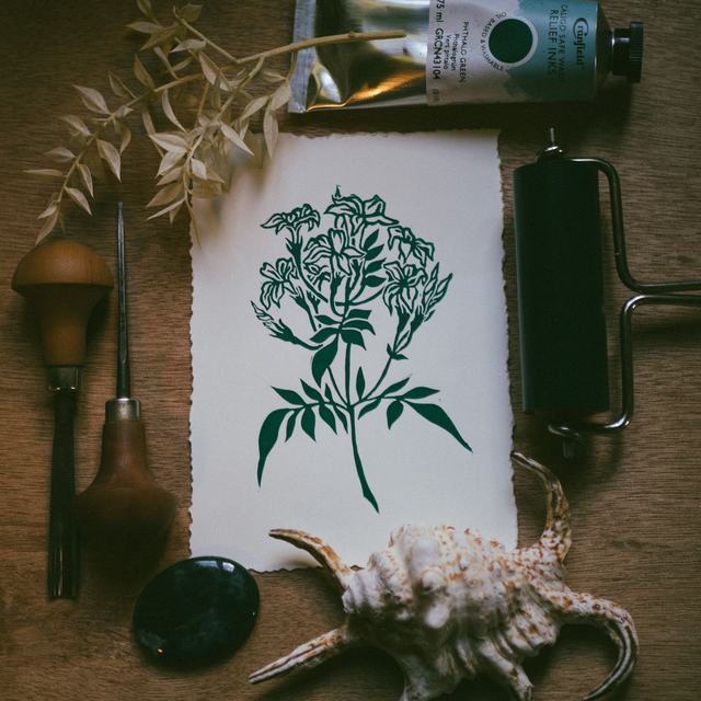 Linogravure - Jasmin - A6