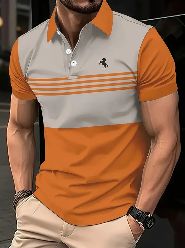 Men's Short Sleeve Printed Button