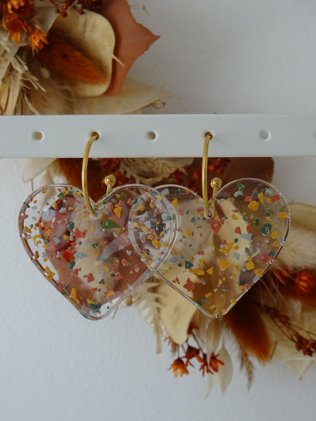 Coeur : Terrazzo 3 couleurs transparent