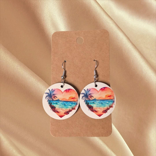 N° 86 Boucles d'oreilles ronde fantaisie hypoallergénique 