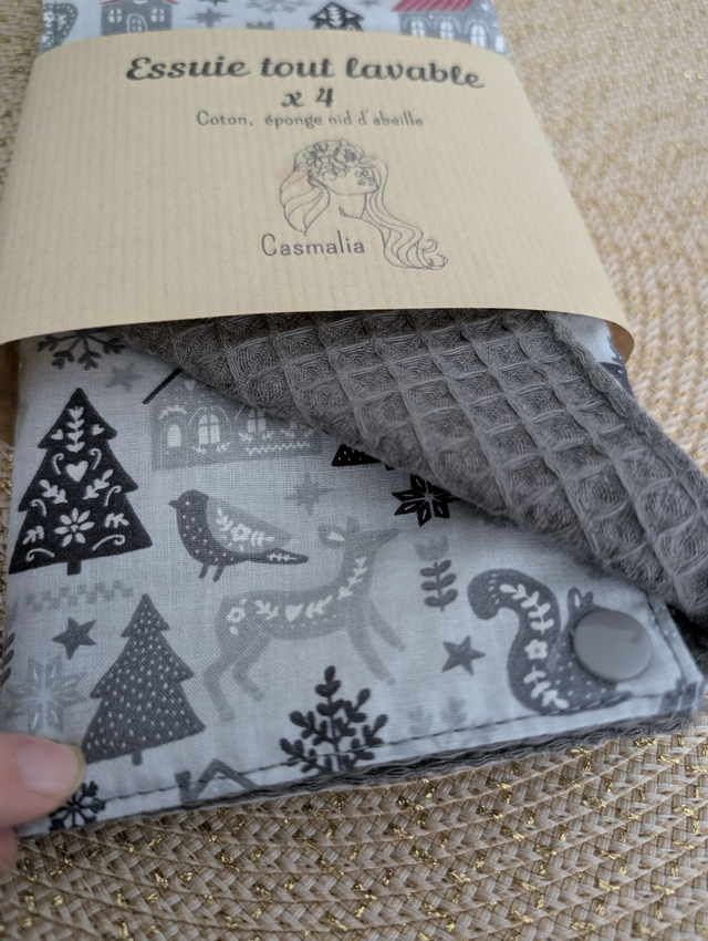 Essuies tout lavables Noël