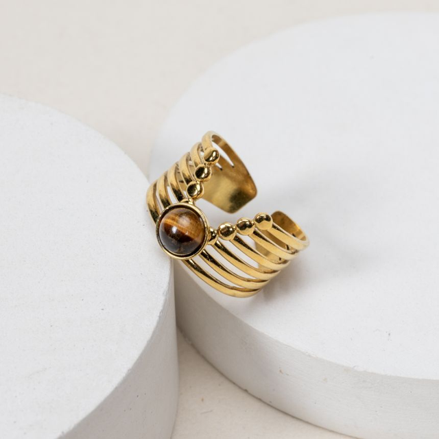 Bague Léona - Œil de Tigre