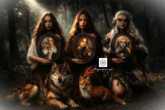 Tableau Animal totem, ovale en cuir, 3 motifs uniques