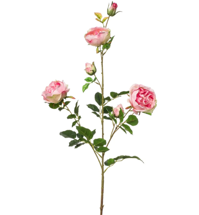 Rose austin branch lt pink 90cm