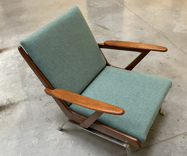 Vintage jaren 50 fauteuil met nieuwe bekleding