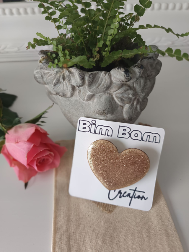 Broche &quot;Grand cœur OR&quot;