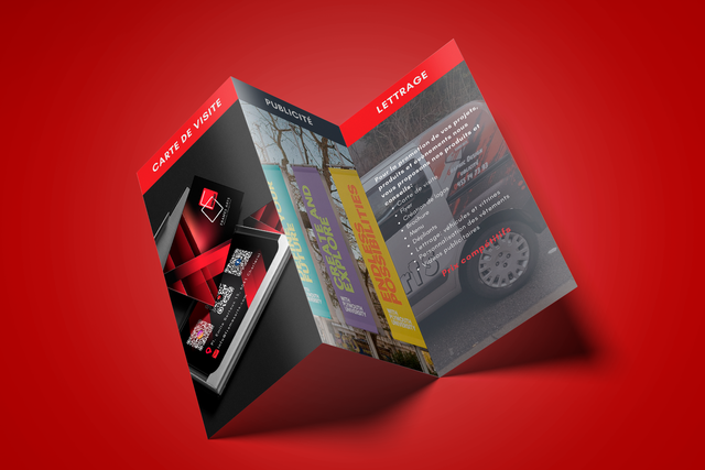 Dépliant 2 plis roulés - 3 volets 135g Glossy