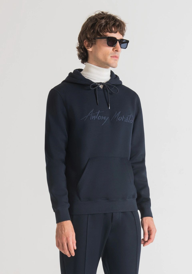 92032521 - Antony Morato FELPA REGULAR FIT CON CAPPUCCIO E LOGO STAMPATO