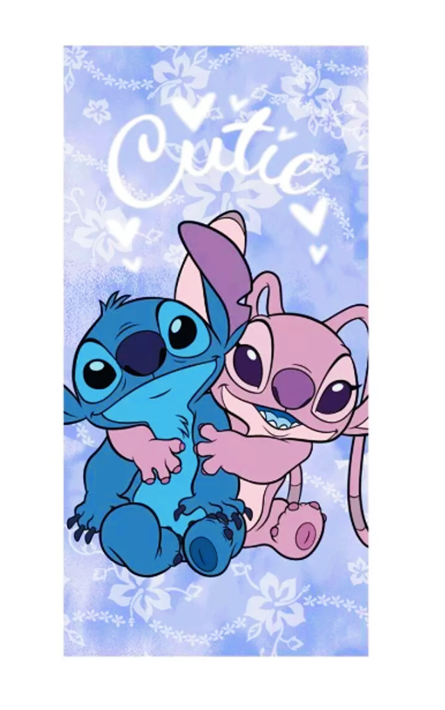 Serviette de plage - Angel Fait Un Câlin A Stitch - 70x140 cm - Multicolore