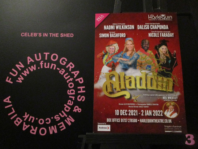 Nicole Faraday Authentic Autographed 7x5 Aladdin Panto Flyer (3)