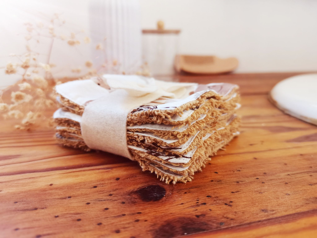 Lot de 8 cotons lavable Moka Cannelle