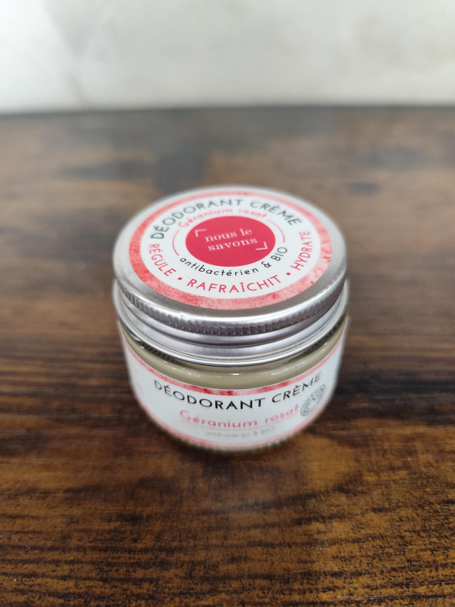 Déodorant Crème BIO Géranium Rosat – Naturel, Antibactérien &amp; Fait Main – 50g

