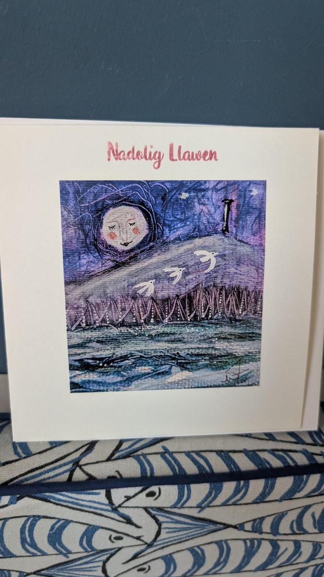 Art Moonlight Aberystwyth Card and Fridge Magnet Creative Cat&#039;s by Wendy