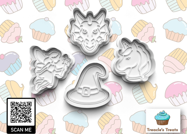 Fairytale Theme Fondant/cookie stamps with cutters 