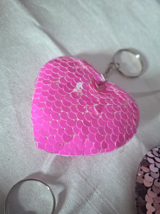 Sequin Heart Keyring
