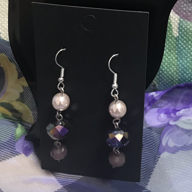 Purple Dangling Earrings- PUR10