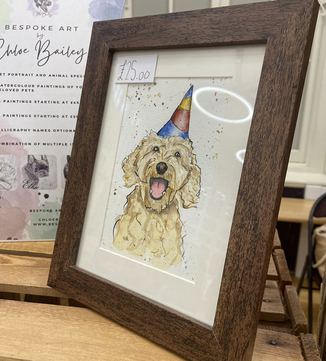 Paw-ty! Small Framed Original Artwork 