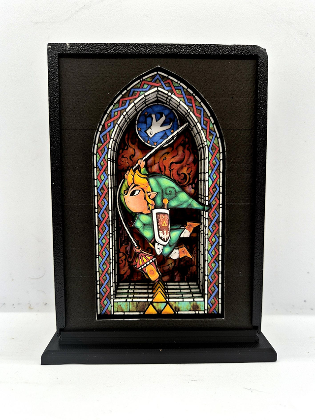 Vitrail 3D dans son support - Zelda - Link 5