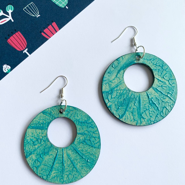 Wooden Hand Painted Lightweight Earrings